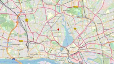 Kartenausschnitt Innenstadt Hamburg mit Marker auf Institut Kinderneurologie 20149 Hamburg Rothenbaumchaussee 114